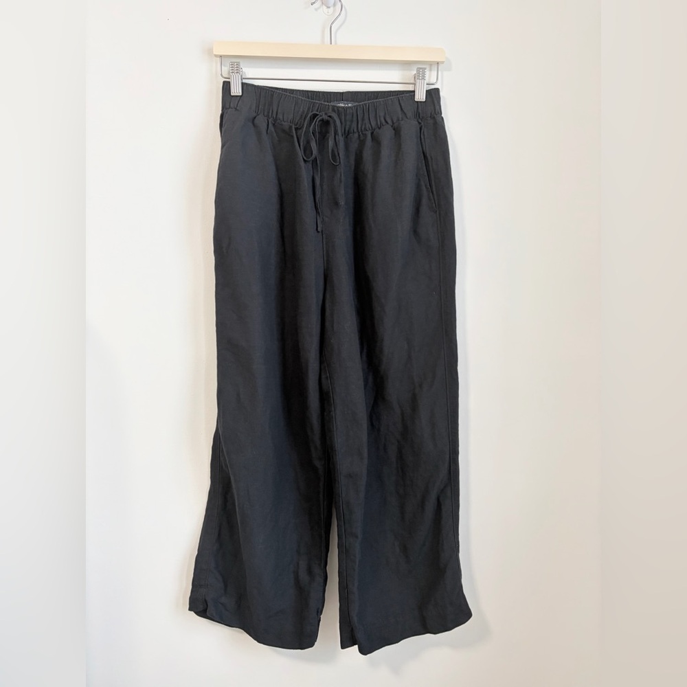 Abercrombie Linen Blend Capri Pants Stretchy Waistband Small Beach